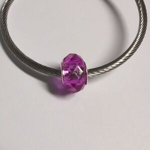 Pink Faceted Charm for Pandora Style Bracelet‎